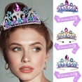 thumbnail image 2 of Blingbling Rhinestones Birthday Party Crown Princess Headband Crown Tiaras Headband For Girl Hair Accessories, 2 of 6