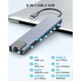 thumbnail image 3 of Duomigo USB C Hub Ethernet,4K USB C To HDTV Hub,8 IN1 Type C Adapter,Dock Dongle Compatible, 3 of 6