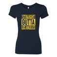thumbnail image 2 of Straight Outta Los Angeles LAC Fan | Fantasy Football | Womens Sports Slim Fit Junior Tee, Navy, Large, 2 of 4