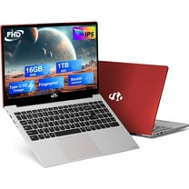 2026 Newest Laptop, 15.6-Inch FHD Display Laptop 8GB RAM 256GB with Intel Quad Core-12th N150(Up to 3.4GHz), ROM Business Laptop Computer, Fingerprint, Type C, Windows 11 Home, Red