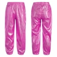 thumbnail image 4 of Doomiva Kids Boys Girls Shiny Metallic Harem Pants Jazz Hip Hop Street Dance Trousers Hot Pink 2-3, 4 of 5