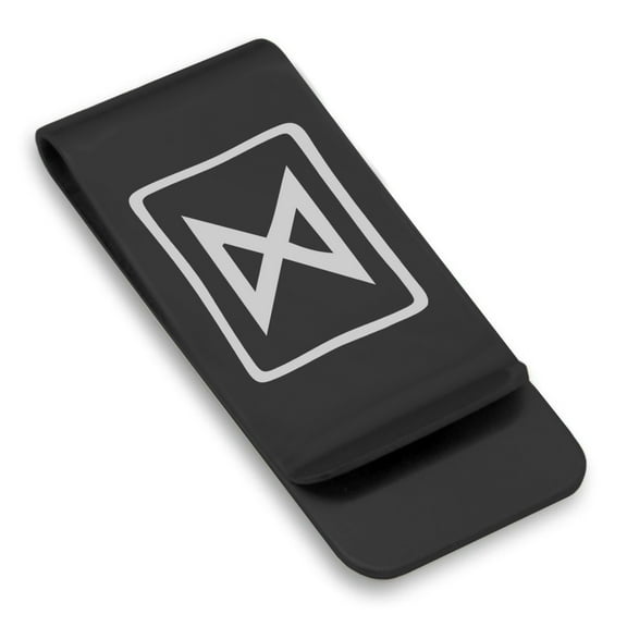 Stainless Steel Elder Futhark Degaz Rune Classic Slim Money Clip Credit Card Holder