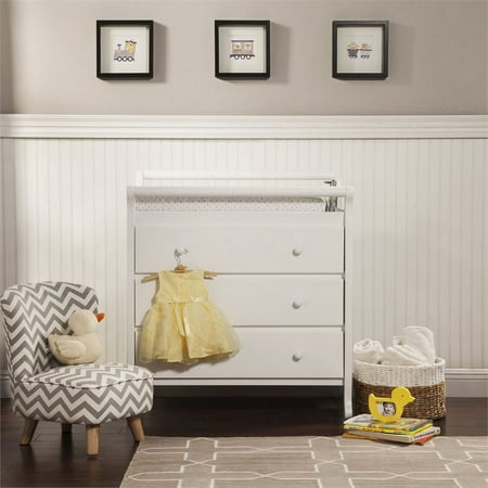 DaVinci Emily Pine Wood 3-Drawer Changing Table in White
