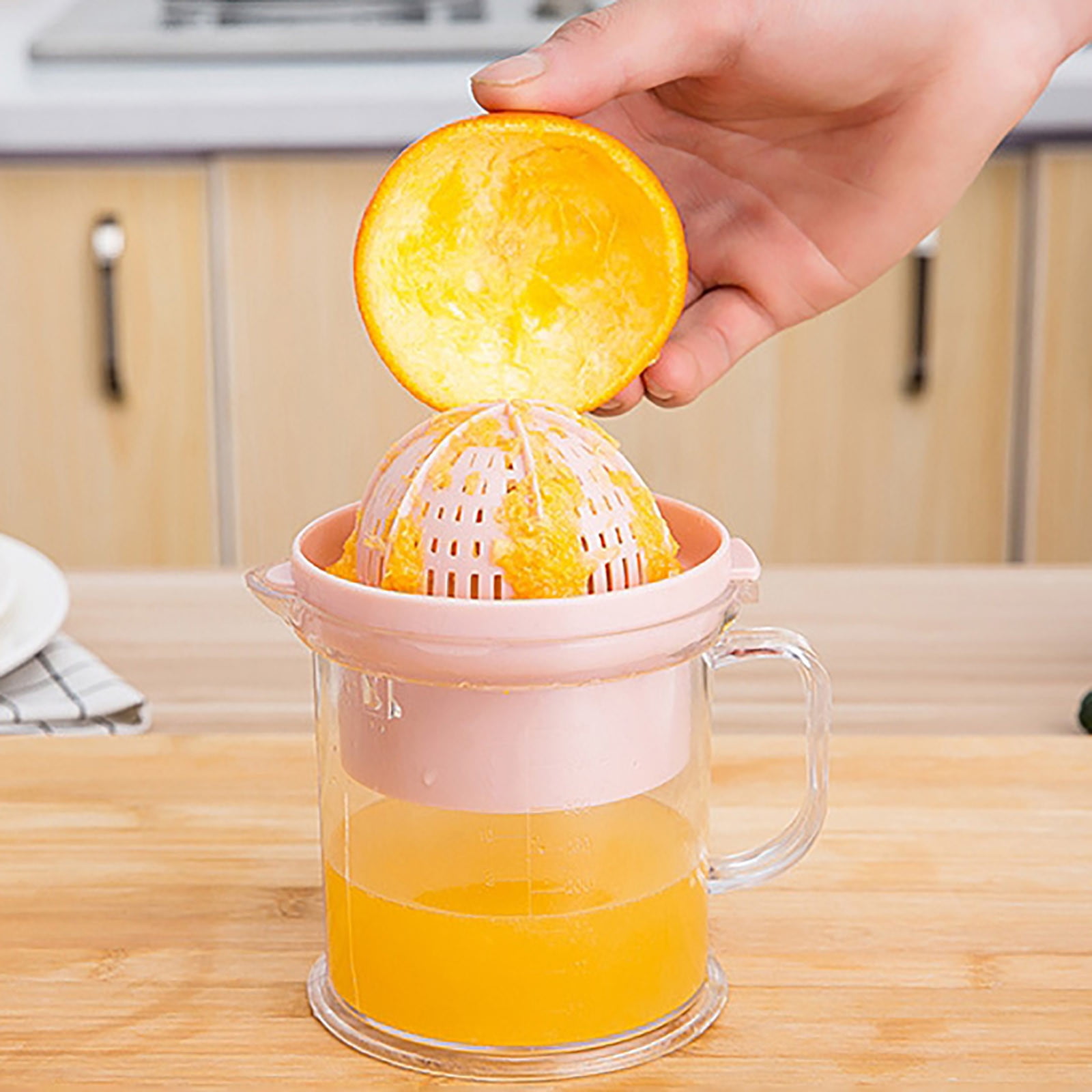 Manual Hand Squeezer Lime Squeezer With Measuring Cup And Strainer