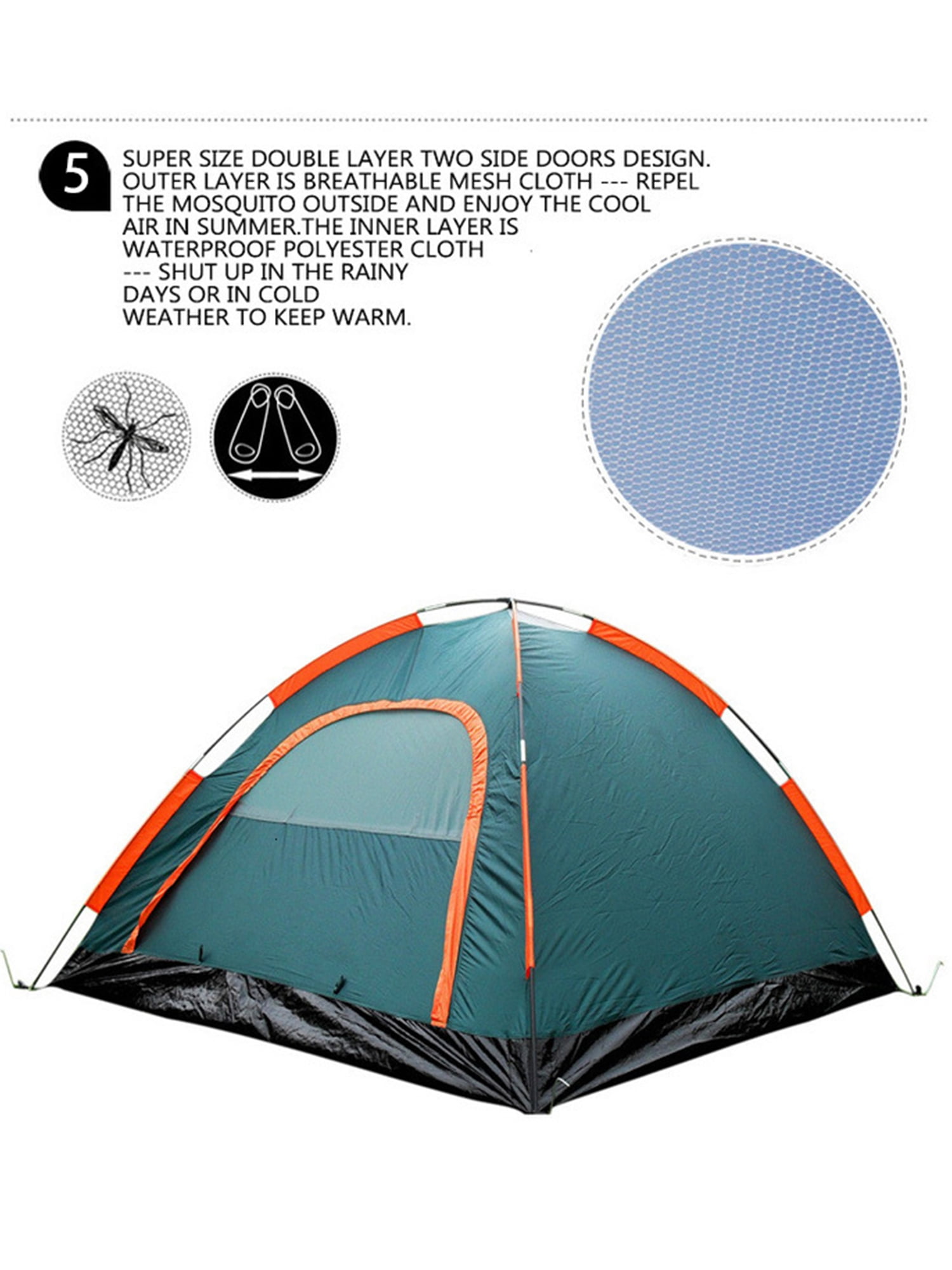 tents for winter living on 4 Person Waterproof Double Layer Outdoor Camping Winter Tent For Rest Travel Us Walmart Com Walmart Com