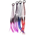 thumbnail image 1 of Extensiones de cabello con elásticos NQ para pelucas trenzadas 4 piezas morado azul rosa rojo, 1 of 5