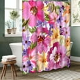 thumbnail image 3 of LALILO Summer Flower Waterproof Shower Curtain,Beautiful with S Watercolor Painting Floral Flower Daisy Shower Curtains for Bathroom with 12 Hooks,72x72 Inch, 3 of 6