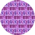 thumbnail image 1 of Ahgly Tapis Rond Lavable en Machine Intérieur Transitionnel Violet Violet, 5 Pieds Rond, 1 of 7