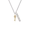 thumbnail image 2 of Delight Jewelry Goldtone Silvertone Small Open Paw Key Silvertone Hope Anchors the Soul Bar Charm Necklace, 23", 2 of 4
