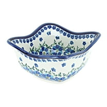 Blue Rose Polish Pottery Kalina Medium Square Scallop Bowl