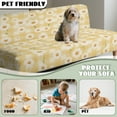 thumbnail image 7 of SCRAWLGOD Daisy Floral Plaid Print White Beige Stretch Futon Slipcover Armless Sofa Cover Futon Mattress Covers Without Armrests Sofa Bed Furniture Protector Covers with Elastic Bottom, 7 of 7