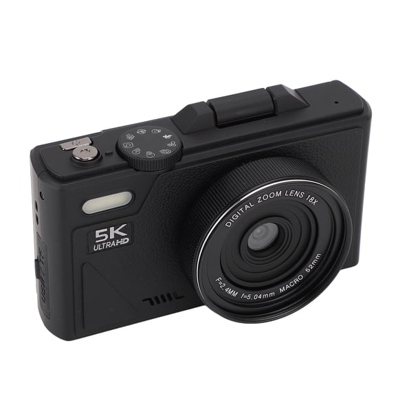Cámara Digital De 5k, Cámaras De Vlogging HD De 75MP Para Fotografía, Punto De Enfoque Automático Y Disparar Una Cámara Pequeña Con Zoom Digital De 18x, Cámara Retro Con