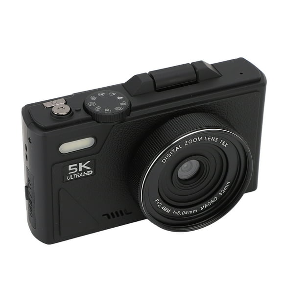 Cámara Digital De 5k, Cámaras De Vlogging HD De 75MP Para Fotografía, Punto De Enfoque Automático Y Disparar Una Cámara Pequeña Con Zoom Digital De 18x, Cámara Retro Con