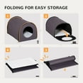 thumbnail image 4 of Pet Playpen PawHut Dome Heated Cat House Portable and Waterproof Pet Shelter for Kitty in Winter, Brown,Guinea Pig Cage, 4 of 9