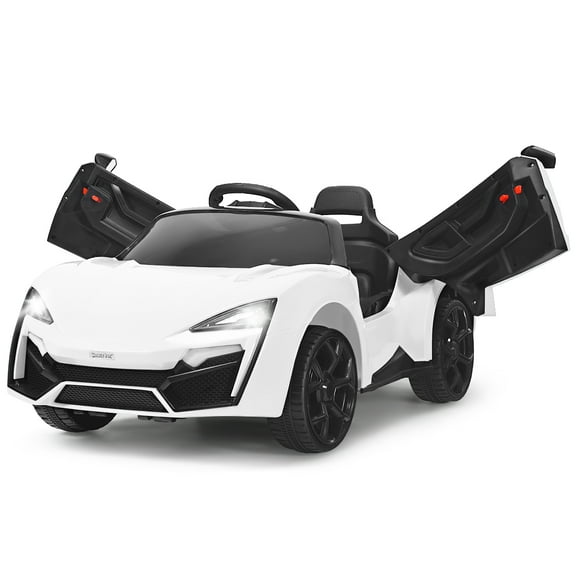 Infans 12V Kids Ride On Car 2.4G RC Electric Vehicle w/ Lights MP3 Openable Doors White