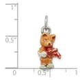 thumbnail image 5 of 925 Sterling Silver Silver Enamel Cat Playing the Violin Charm Pendant, 5 of 5