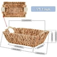 thumbnail image 7 of Bybiment Handcrafted Water Hyacinth Basket, Hand Woven Wicker Basket for Storage, and Decoration, Rectangular, with Straight Wooden Handles, 1 Pack, 7 of 7