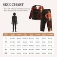 thumbnail image 4 of Pajama Sets for Women 2 Pcs, Red Dark Skull Abstract Button Down Long Sleeve Sleepwear Lounge PJ Sets, 4 of 6
