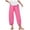M571 Hot Pink, variant on Women Pants For Summer Solid Color Elastic Waist Loose Pants Casual Fashion Daily Wear Female Leisure Clothes Blue