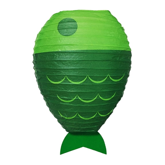Fish Shaped Paper Light, Foldable Hanging Decoration for Indoor Outdoor Party, Two-Tone Gradient Print, Reusable Summer Festival Beach Theme Decor