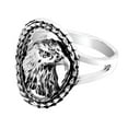 thumbnail image 3 of Aeravida Majestic Bald Eagle Head Sterling Silver Ring | Classic Animal Ring For Unisex | Casual Comfort Fit Silver Rings for Women | Eagle Ring Gift for Women, Men Ring -6, 3 of 8
