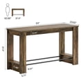 thumbnail image 5 of Yardi Yarda 63" High Top Bar Table, Counter Height, Long Home Bar Unit, Drink Table, Easy to Assemble, Brown, 5 of 5
