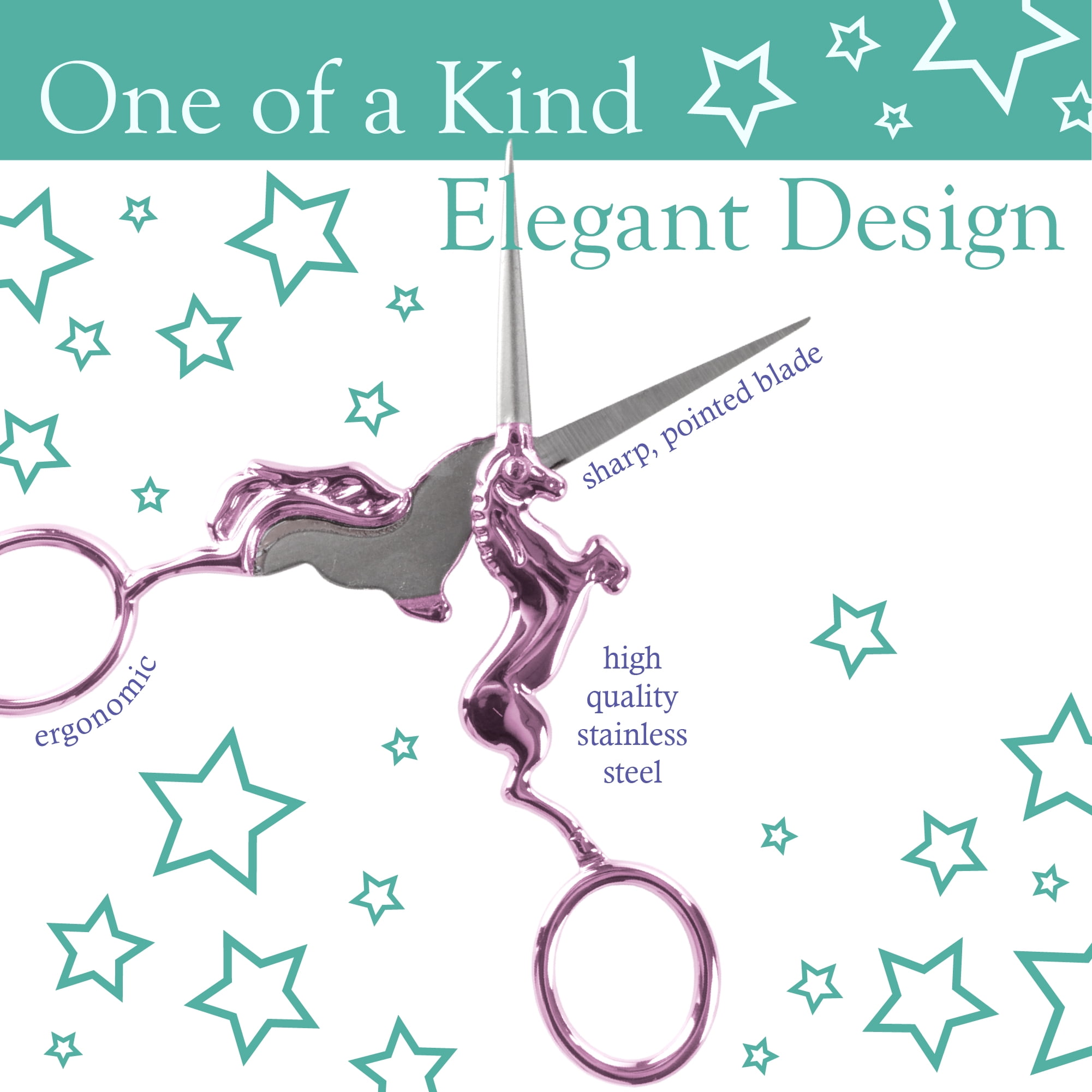 Unicorn Embroidery Craft Stainless Steel Scissors Variety Pack - Assortment D