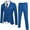 Blue, variant on COOFANDY Men's 3 Piece Slim Fit Suit Set One Button Jacket Blazer Vest Pants Set Wedding Formal Prom Tuxedo Suits