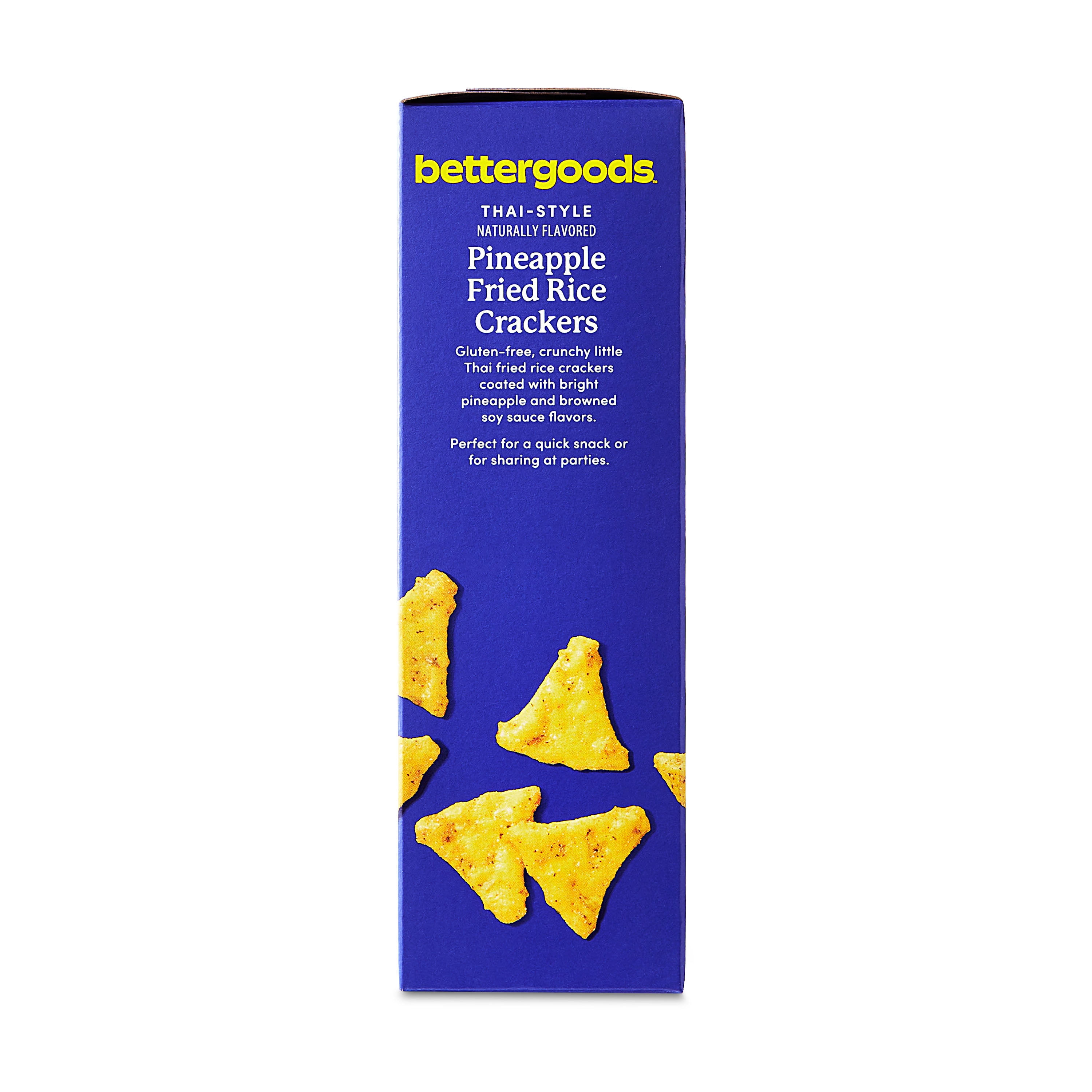 (4 pack) bettergoods Thai-Style Pineapple Fried Rice Crackers, 4.5 oz