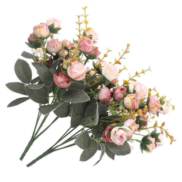 Matsuzay 2 pack/lote decoración de flores falsas para interiores o exteriores flores falsas de larga duración y elegantes de amplia Flores artificiales rosa 30 centimetros