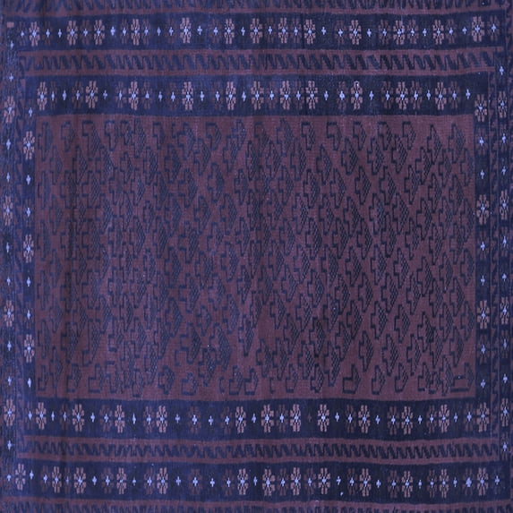 Ahgly Company Indoor Square Southwestern Blue Country Area Rugs, 7' Square