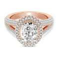thumbnail image 4 of IGI Certified 1 Carat Oval Shape Lab Grown Diamond Engagement Ring | 14K Rose Gold | Opulenté Antique Halo Diamond Ring | FG-VS Quality Friendly Diamonds, 4 of 6