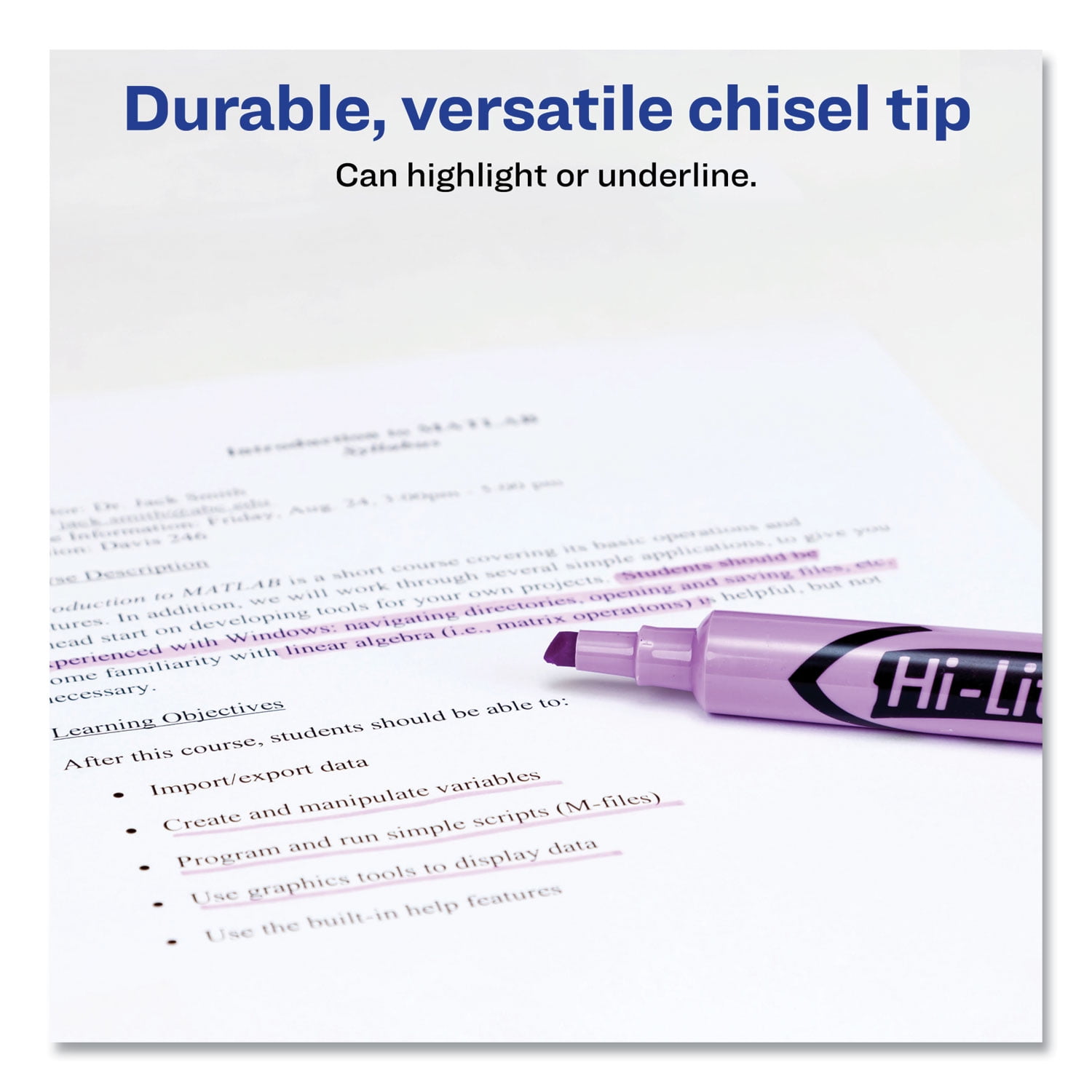 Hi-Liter Desk-Style Highlighters, Fluorescent Purple Ink, Chisel Tip, Purple/black Barrel, Dozen | Bundle of 2 Dozen