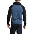 thumbnail image 3 of G-Style USA Men's Lightweight Contrast Raglan Sleeve Pullover Hoodie Sweatshirt MH13114 - Denim Caviar/Black - 2X-Large, 3 of 6