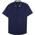 thumbnail image 1 of Tasso Elba Camisa con botones texturizados para hombre, azul, XXX-Large, 1 of 1