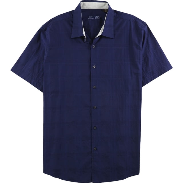 Tasso Elba Camisa con botones texturizados para hombre, azul, XXX-Large