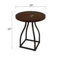thumbnail image 5 of Mesa decorativa Benjara Tior, superficie redonda de madera laminada de 20 pulgadas, base de metal, marrón y negro, 5 of 5