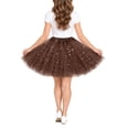 thumbnail image 5 of YTCAMLO Glitter Sequin Stars Tutu Skirt for Women Retro Layered Ballet Skirts 80's Elastic Tulle Skirt Lightweight Halloween Costume, 5 of 7