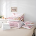 thumbnail image 4 of YST Pink Marble 7-Piece Bedding Set, Watercolor Painting King Size Comforter Set, Modern Abstract Artwork, 4 of 4