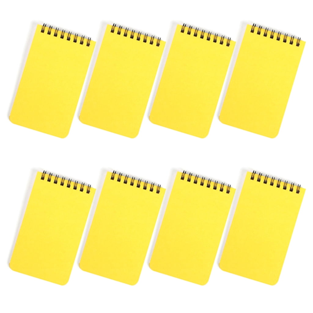 8Pcs Twin Coil Binding Notebook 80 Sheets Unlined Pocket Notepads Small Notebook