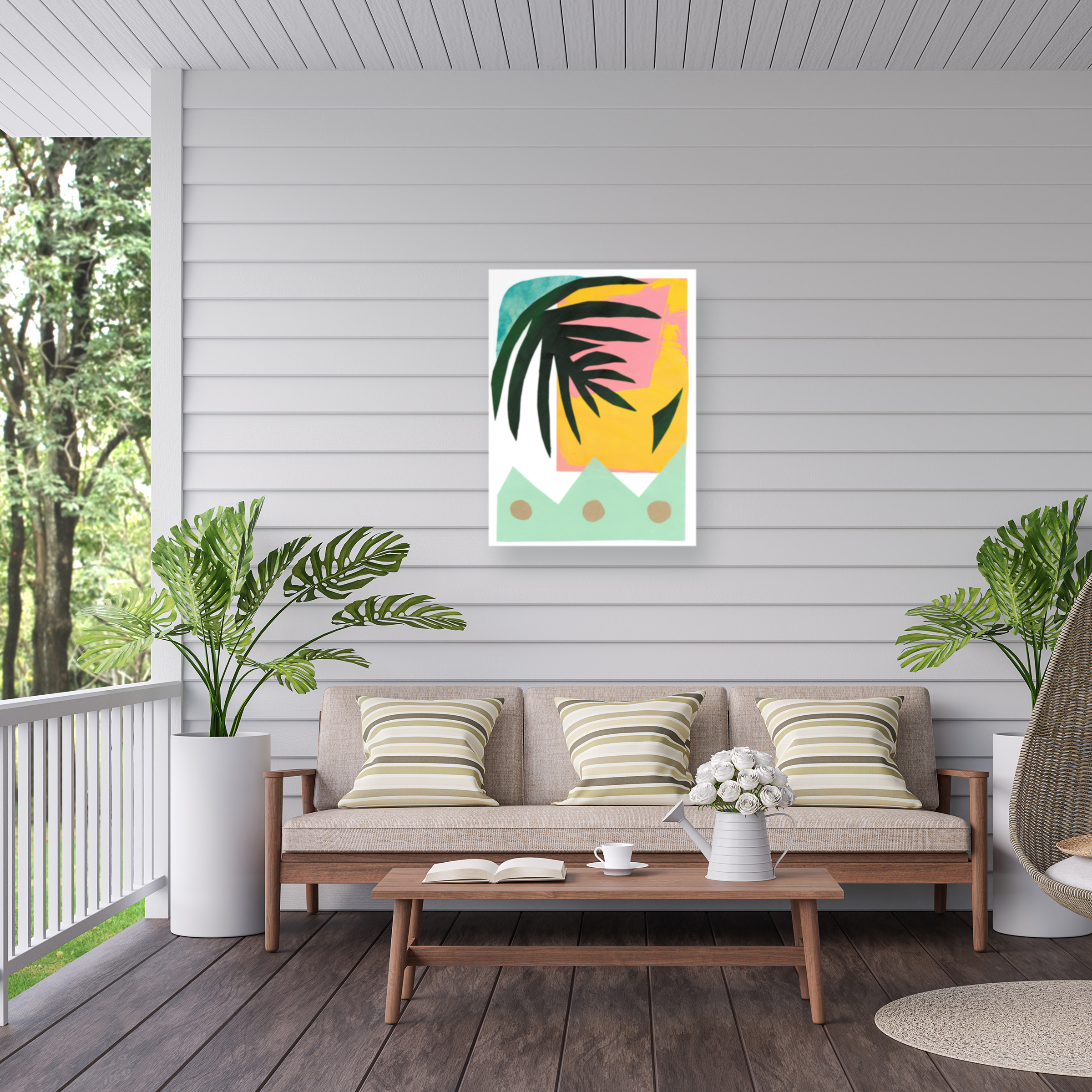 Renee W. Stramel 'South Beach Palm II' Outdoor Canvas 19x14