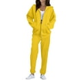 thumbnail image 2 of Sweatsuits Women 2 Piece Outfit Cozy Fleece Oversized Zip Up Hoodie Jogger Sweatpants Set Lounge Matching Sweat Sets Yellow L, 2 of 3