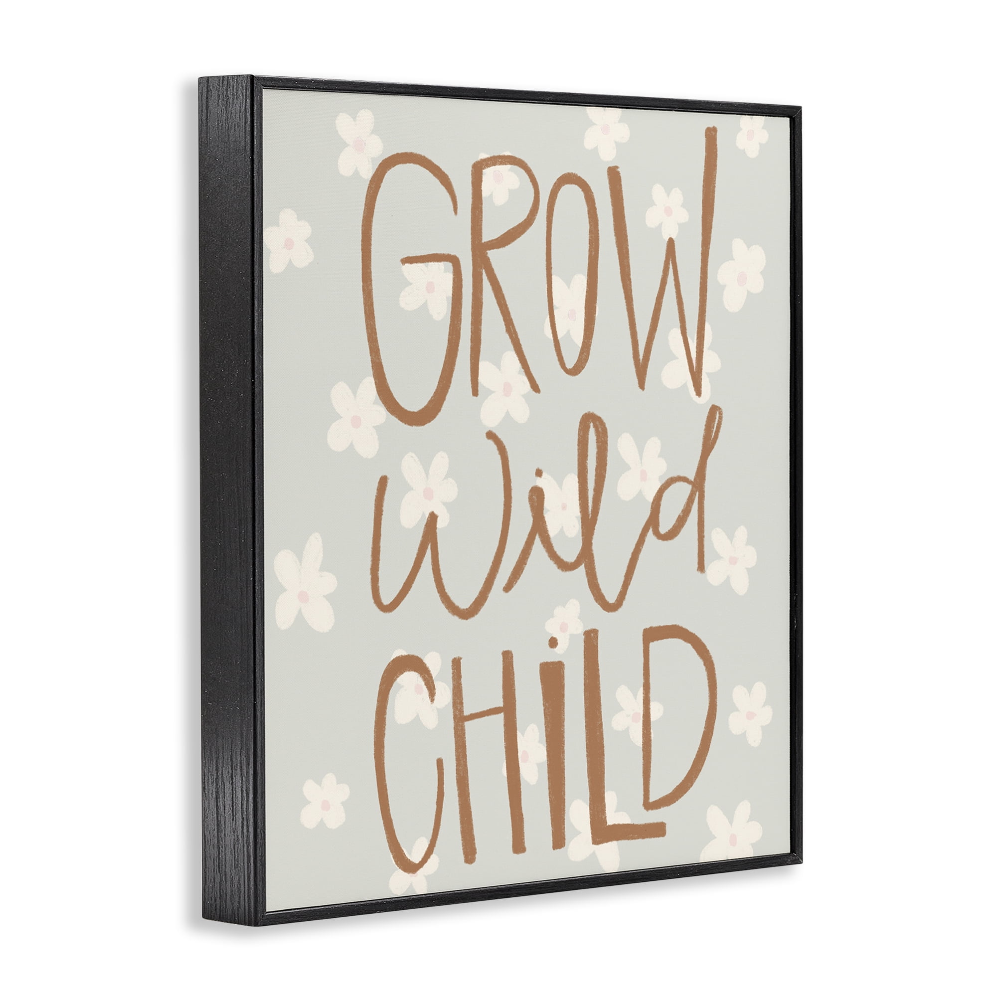 Grow Wild Child Flowers Black Framed Giclee Art, design by Katie Griggs