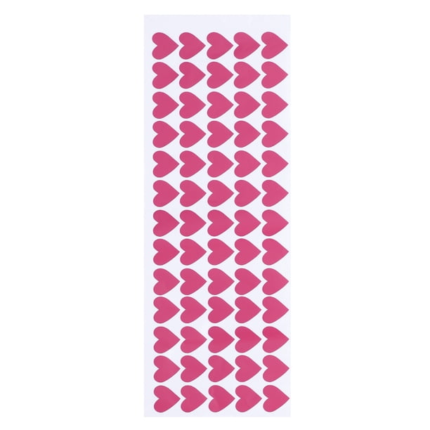 65 pegatinas de pared de corazón removibles, vinilo para decoración de pared del hogar (rosa roja)