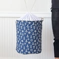thumbnail image 3 of Chok Nautical Anchor Storage Barrel - Mediterranean Style Cotton and Linen Dirty Clothes Basket for Home Storage -White, 3 of 5