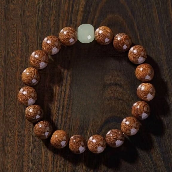 Wood Beaded Prayer Mala Bracelet Handmade Meditation Jewelry Unisex Buddhist Wrist Beads Spiritual Accessory for Men Women