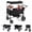 Black, variant on Babyjoy Foldable Wagon Stroller for 4 Kids with Removable Canopy, One-step Brake System Gray