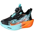 thumbnail image 6 of Kids Platform Sneakers Boys Fashion Color Block Cushioning Thick Sole Running Shoes Comfy Arch Support Lightweight Trainers Basketball Shoes Orange 4.5 Big Kid, 6 of 7