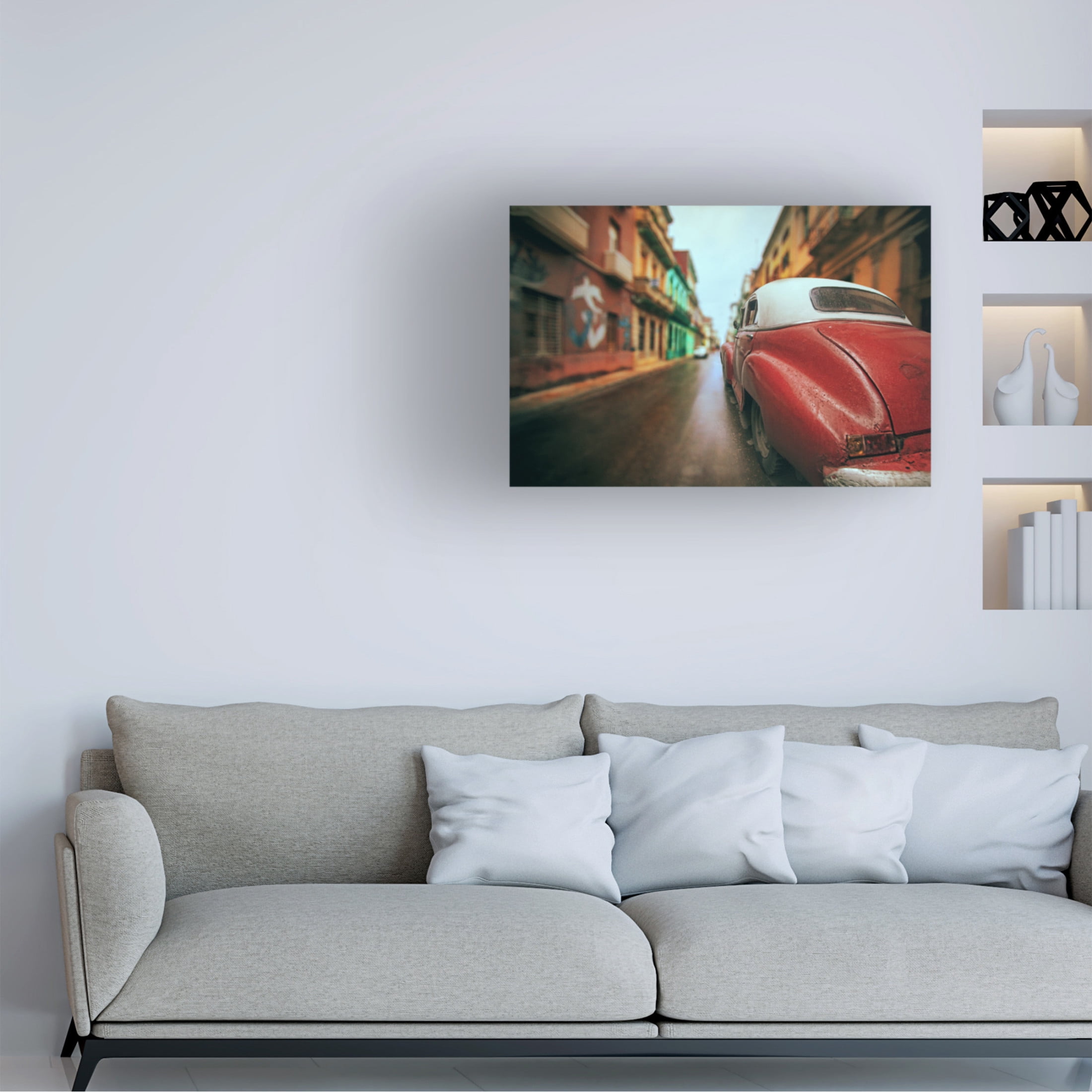 Canvas Wall Art - Svetlin Yosifov 'Cuba Street Car' Wall Art for Living Room, Bedroom, or Office Décor by Trademark Fine Art - 47 x 30 Inches