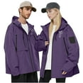 thumbnail image 6 of Nmnitkp Jackets for Women Rain Jacket Water Proof Breathable Thin Bicycle Raincoat Travel Cycling Jacket Outdoor Jacket Windbreaker With Hood Purple,S, 6 of 9